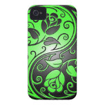 Yin Yang Rosen, Grün und Schwarzes Case-Mate iPhone 4 Hüllen