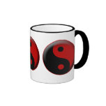 YIN YANG SCHWARZES ROT 3D TASSE