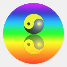 Yin & Yang Symbol auf Chakra Farben Motiv 1 Sticker