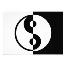 Yin Yang Unterschiedverteilung Schwarzweiss Personalisierte Einladungen