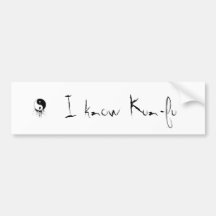Ying_Yang-I kennen Kun-fu Auto Aufkleber