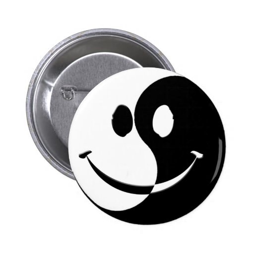 Ying/Yang-smiley Anstecknadel