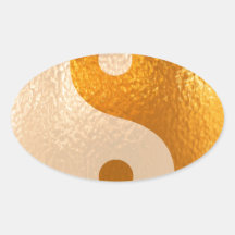 YinYANG Gold - Yin Yang Balance Ovale Aufkleber