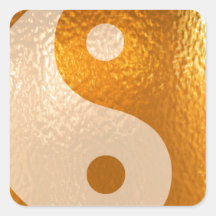 YinYANG Gold - Yin Yang Balance Quadrataufkleber