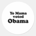 YO MUTTER VOTED FOR OBAMA RUNDE AUFKLEBER