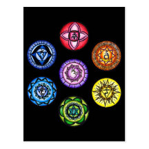 Yoga - 7 Chakras Energie Postkarte