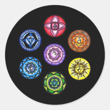 Yoga - 7 Chakras Energie Runder Sticker
