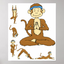Yoga-Affe Plakatdrucke
