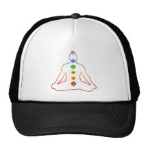 Yoga Asana Siddhasana Pose mit 7 Chakras Caps