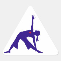 Yoga-Dreieck-Pose-Silhouette mit Herzen Sticker