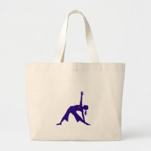 Yoga-Dreieck-Pose-Silhouette mit Herzen Tasche