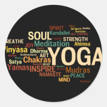 YOGA fasst Aufkleber ab
