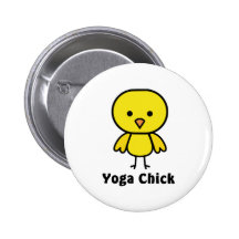 Yoga-Küken Anstecknadelbutton