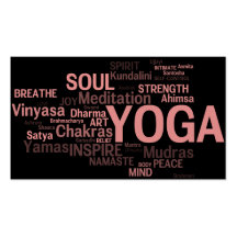YOGA Lehrer-Visitenkarte - Yoga-Wörter