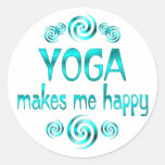 Yoga macht mich glücklich runde sticker