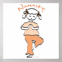 Yoga Namaste junges Mädchen Poster