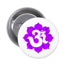Yoga OM im lila Rosa des Lotos Anstecknadel
