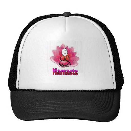 Yoga-Pose mit Lotos-Blume "Namaste " Baseball Caps