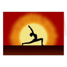 Yoga-Pose-Silhouette Sunririse Gruß-Karten