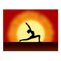 Yoga-Silhouette-Sonnenaufgang-Postkarten-Postkarte