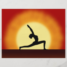 Yoga-Sonnenaufgang-Silhouette-Flyer