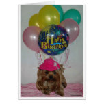 Yorkie Ballon glückliches B-Tägiges Karte