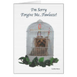 Yorkie Birdcage traurig Karten