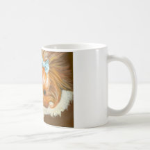 Yorkie Mutter mit Welpen Tee Tassen