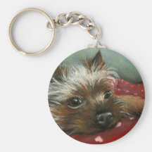 Yorkie und Herzen Schlüsselbänder