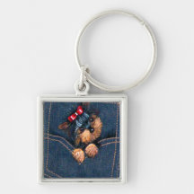 Yorkie Welpe in der Tasche Schlüsselbänder