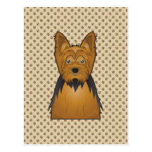 Yorkshire-Terrier-Cartoon Postkarte