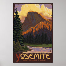 Yosemite Nationalpark - halbes Hauben-Reise-Plakat