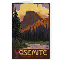 Yosemite Nationalpark - halbes Hauben-Reise-Plakat Grußkarte