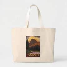 Yosemite Nationalpark - halbes Hauben-Reise-Plakat Leinentasche