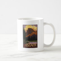 Yosemite Nationalpark - halbes Hauben-Reise-Plakat Teetassen