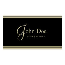YourJobTitle! Elegantes Schwarzes/TAN-Streifen Visitenkarten