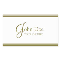 YourJobTitle elegantes Weiß/Goldstreifen Visitenkarten
