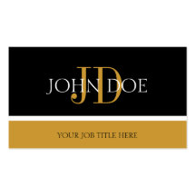 YourJobTitle Monogramm-schwarzes/gelbes Gold Visitenkarten Vorlagen