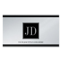YourJobTitle Platin-Schwarzes/silbernes quadratisc Visitenkartenvorlagen