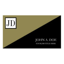 YourJobTitle! Quadratisches Monogramm-Schwarz-Anti Visitenkarten