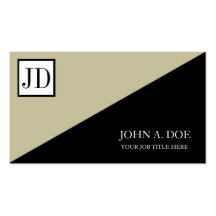 YourJobTitle! Quadratisches Monogramm-Schwarzes TA Visitenkartenvorlage