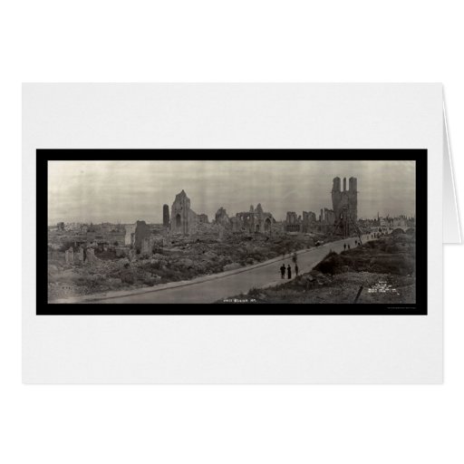 Ypres Belgien WWI Foto 1919 Karte