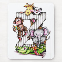 Z ist für ZOO - Alphabet-Kunst Mauspads
