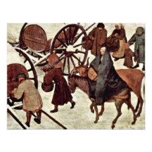 Zählung in Bethlehem, Detail durch Bruegel D. Ä. P Personalisierte Einladungskarte