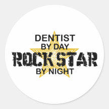 Zahnarzt-Rockstar bis zum Nacht Sticker