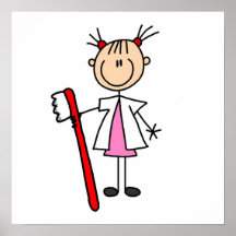 Zahnarzthelfer mit Zahnbürste Plakatdruck