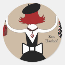 Zan Hanhof Einkaufsmädchen Runder Sticker