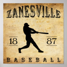 Zanesville Ohio Baseball 1887 Poster