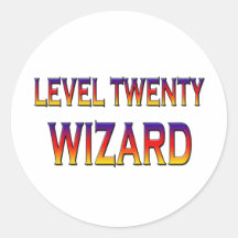 Zauberer des Niveaus zwanzig Runde Sticker