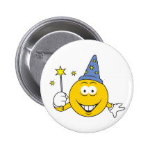 Zauberer-Smiley Anstecknadelbutton